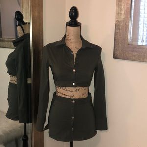 Olive Green Skirt Set